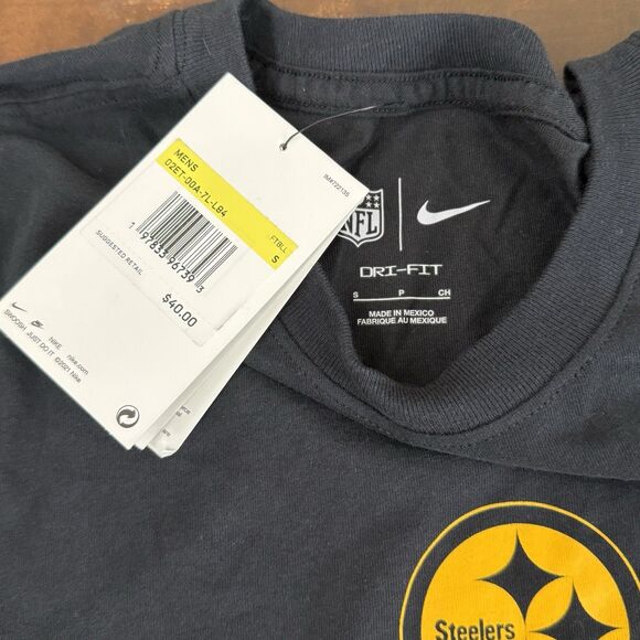 Pittsburg Steelers T-shirt Football Sportswear Black and Yellow Nike Dri-fit S - Picture 6 of 10